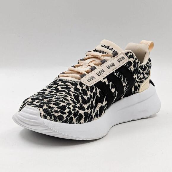 Adidas Kid's Black & Cream Cheetah Print Racer TR21 Athletic Sneakers Size 13.5 - Picture 1 of 9